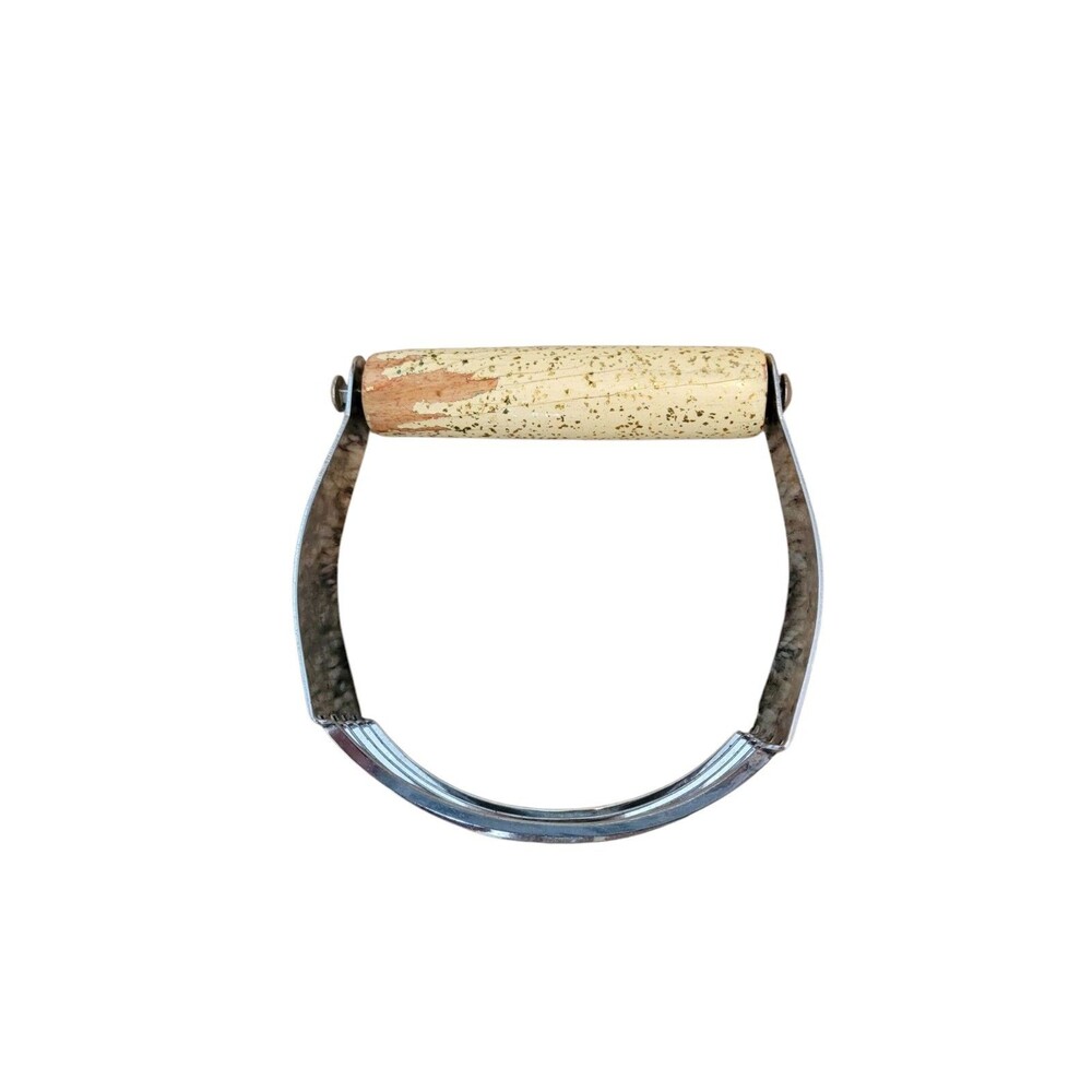 Vintage USA EKCO Pastry Cutter Dough Blender Chopper Chromium Plated Wooden Hand